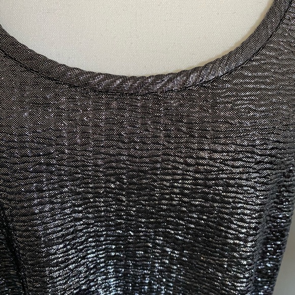 Poet Silver Metallic Lightweight Sheer Holiday Party Tank Camisole Top- Sz-XL - Picture 2 of 12